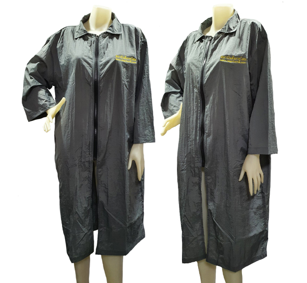 Dogtalog Groomer Apparel เสื้อคลุมผ้าร่ม เสื้อคลุมตัดขน เสื้อคลุมช่าง เสื้อคลุมกันเปื้อน ชุดกันเปื้อน เทา