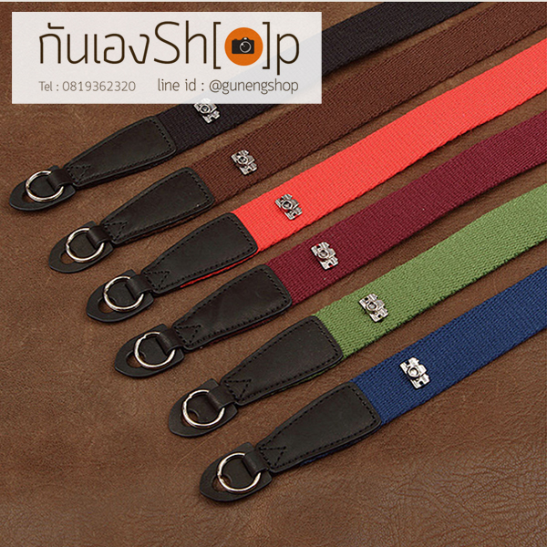 สายคล้องกล้อง cam-in สีพื้นเส้นเล็ก แบบห่วง 25 mm