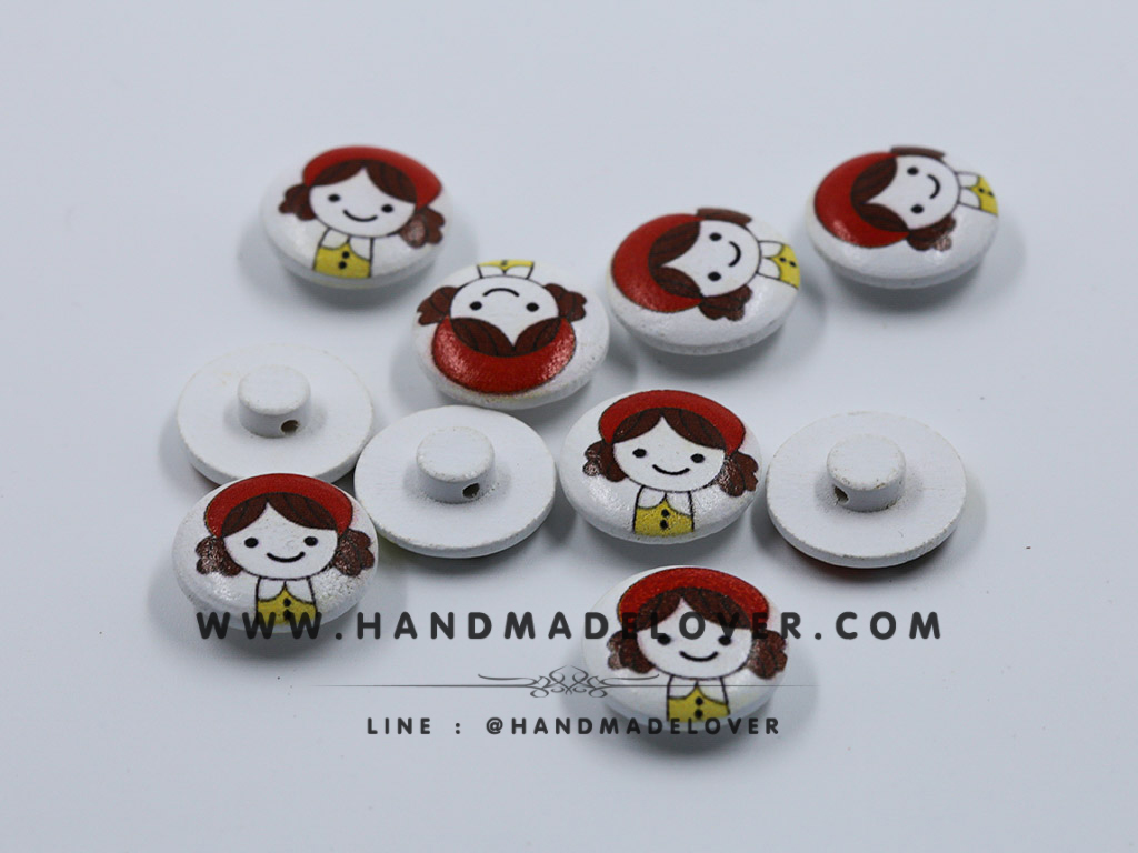 กระดุมไม้ ขนาด 20 mm. [แพ็ค 10 เม็ด]