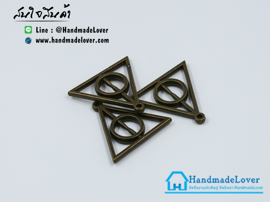 จี้โลหะ เครื่องรางยมทูต สีทองรมดำ