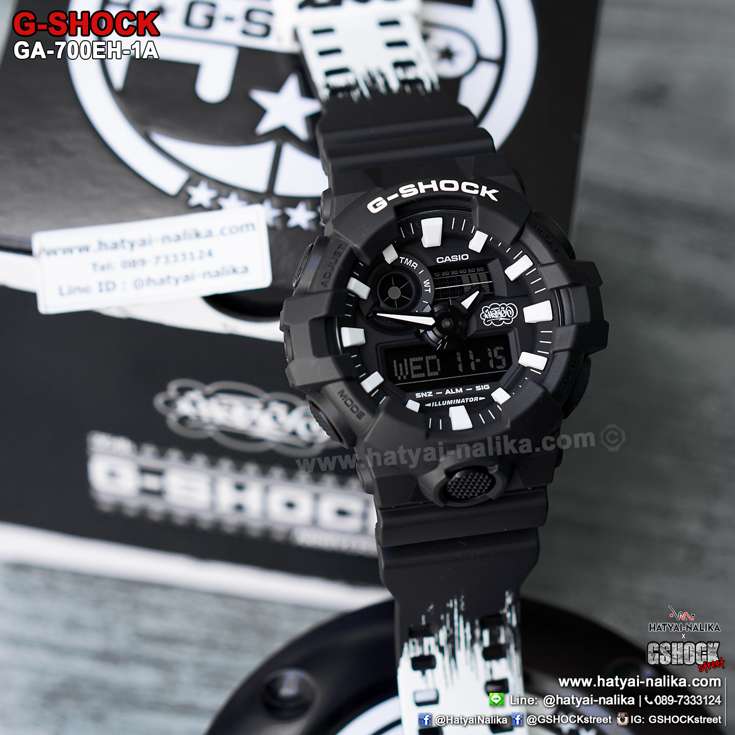 นาฬิกา Casio G-SHOCK x ERIC HAZE Limited model 35th Anniversary Collaboration series รุ่น GA-700EH-1A ของแท้ รับประกัน1ปี