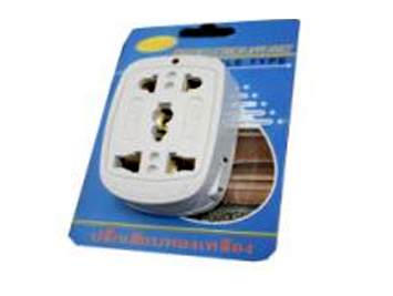 ปลั๊กนอก 4 ทาง +แพ็คสี ขาปลั๊กเอียง เหมาะสำหรับ2ขั้วและ3ขั้ว