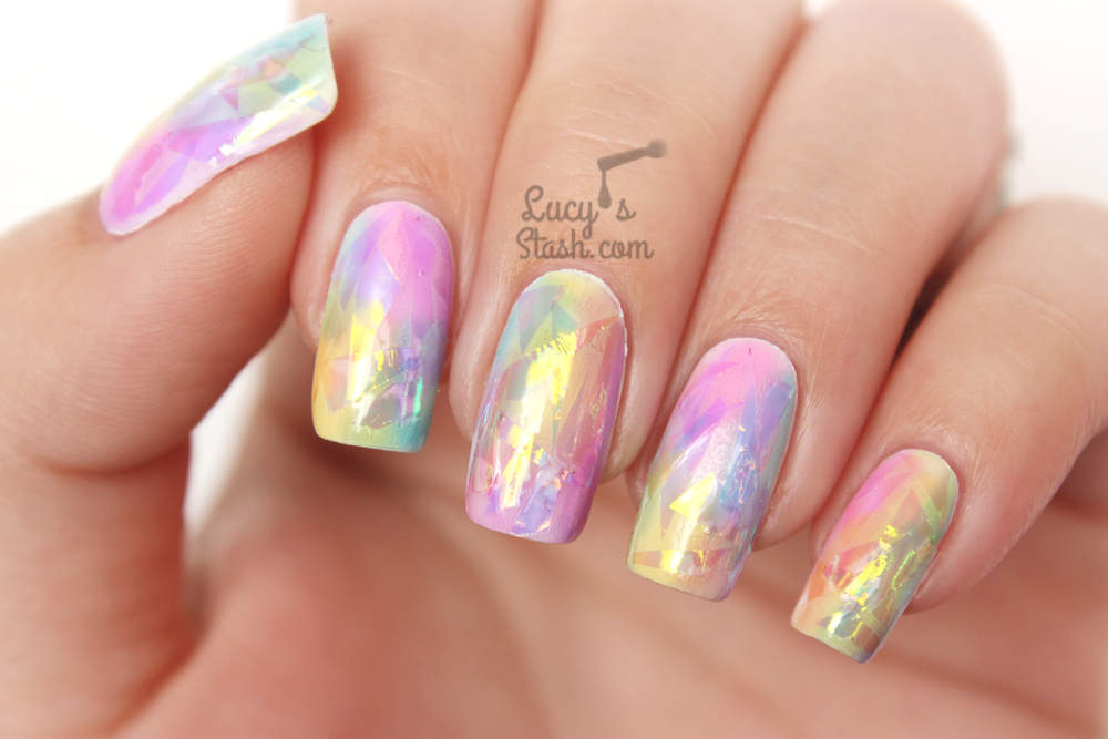 กระดาษแก้วออโรรา,Glass Aurora paper,Glass Slice Nail Art,กระดาษแก้ว,กระดาษแก้ว ติดเล็บ