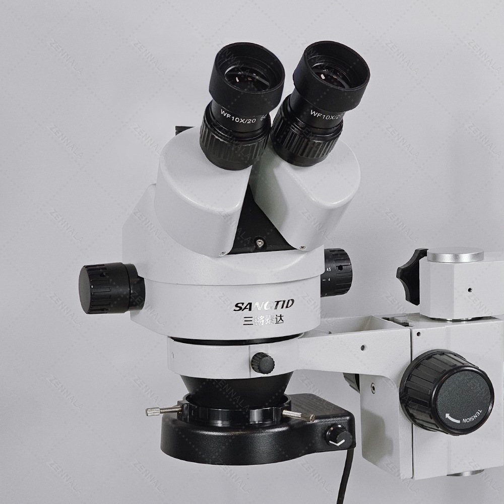 กล้องจุลทรรศน์ แบบมีแขน SANQTID trinocular stereo 7-45x Full HD รุ่น ZSA-45-HD