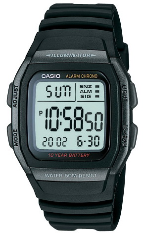 นาฬิกา คาสิโอ Casio 10 YEAR BATTERY รุ่น W-96H-1B ของแท้ รับประกัน 1 ปี