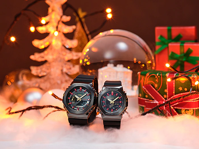 นาฬิกา คาสิโอ Casio G-Shock x Baby-G SETคู่รัก Christmas theme รุ่น GM-2100CH-1A+GM-S2100CH-1A ของแท้ รับประกัน 1 ปี