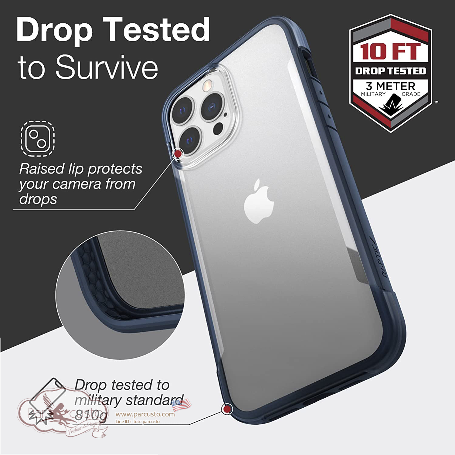 เคสกันกระแทกรักษ์โลกสำหรับ iPhone 13 Pro Max [Terrain] จาก Raptic [Pre-order USA]