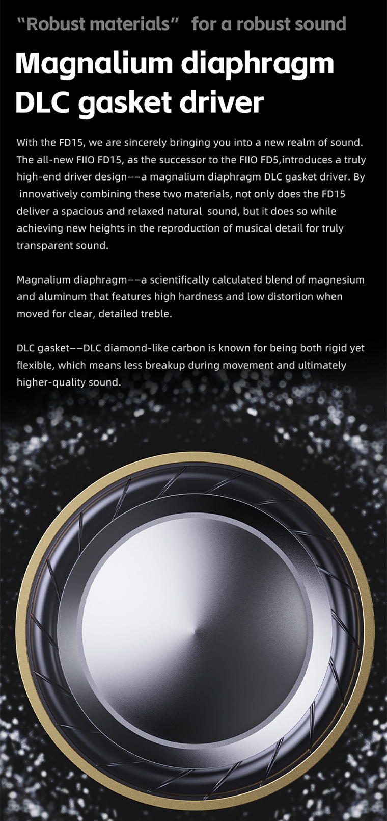 FiiO FD15 หูฟัง IEMs ไดรเวอร์ไดนามิก 13.8 มม.ไดอะแฟรมแมกเนเลียม บอดี้แสตนเลส 316L รองรับ Hi-Res ประกันศูนย์ไทย