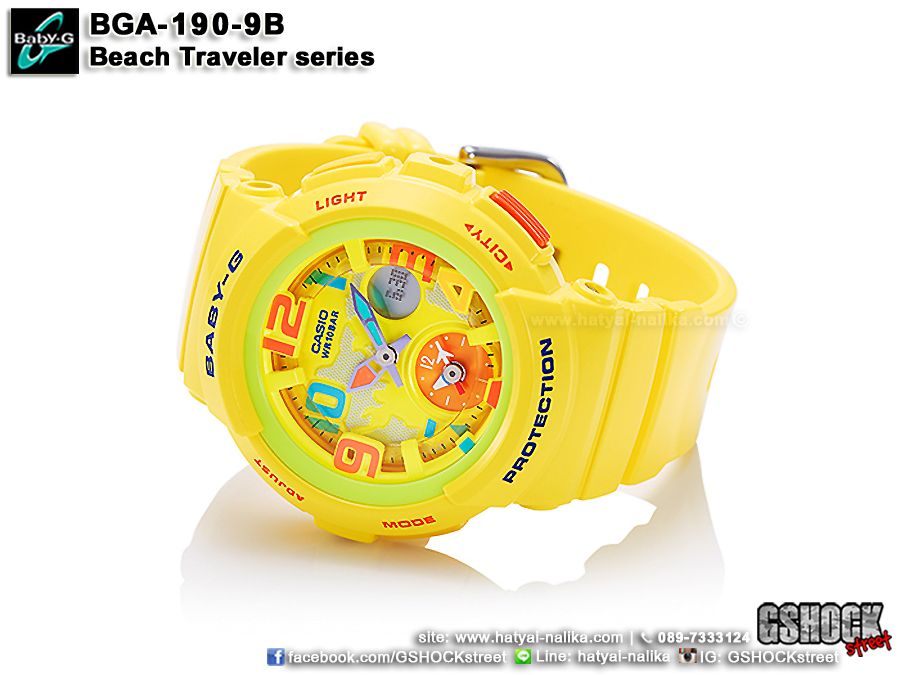 นาฬิกา คาสิโอ Casio Baby-G ANALOG-DIGITAL Beach Traveler series รุ่น BGA-190-9B ของแท้ รับประกัน1ปี