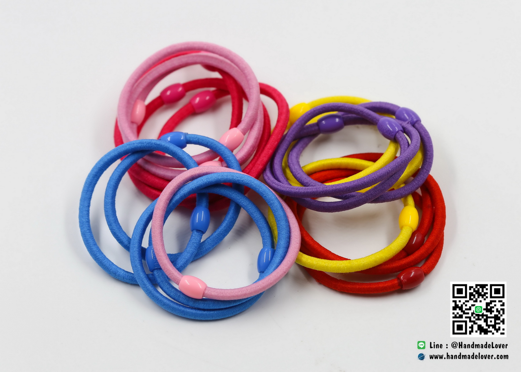 ยางรัดผม สีสดใส [บรรจุ 20 ชิ้น]