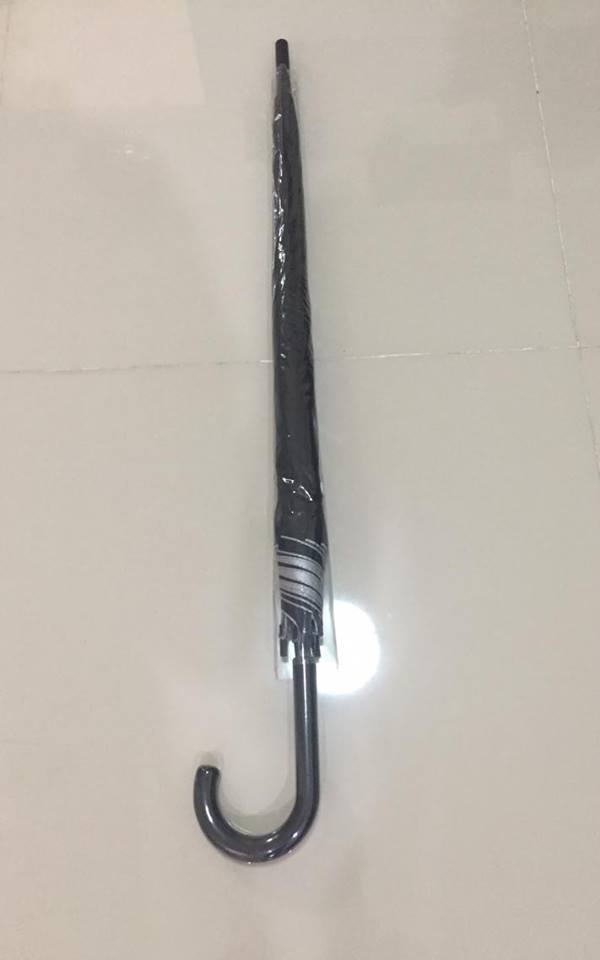 ร่มพระสีดำ ตอนเดียว 24 นิ้ว ผ้า UV โครงโลหะ ออโต้เปิด ปลอกPVC