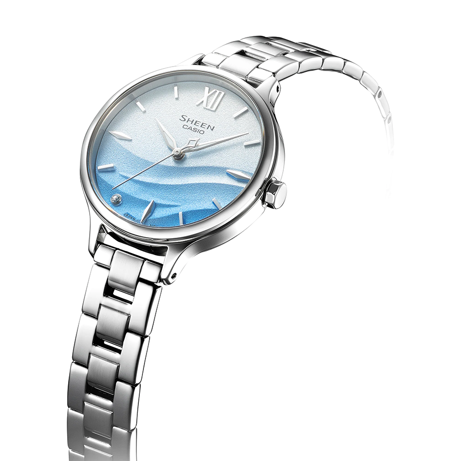 นาฬิกา คาสิโอ Casio SHEEN SAPPHIRE CRYSTAL คริสตัลแซฟไฟร์ SHE-4550 series รุ่น SHE-4550D-2A ของแท้ รับประกัน1ปี