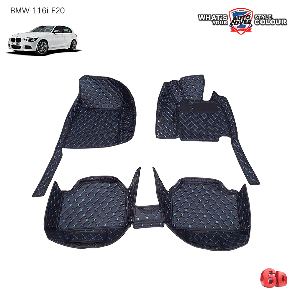 พรมรถยนต์ 6 D รถ BMW Serie 1 รหัสตัวถัง F20 ปี 2012-2017 ชุดภายในห้องโดยสาร จำนวน 3 ชิ้น