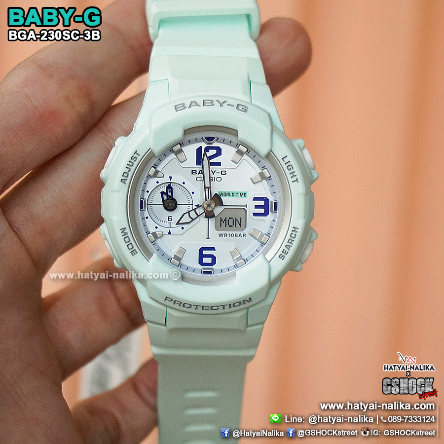 นาฬิกา Casio Baby-G BGA-230SC Sweet Pasted Colors series รุ่น BGA-230SC-3B (สีมิ้นท์พาสเทล) ของแท้ รับประกัน1ปี
