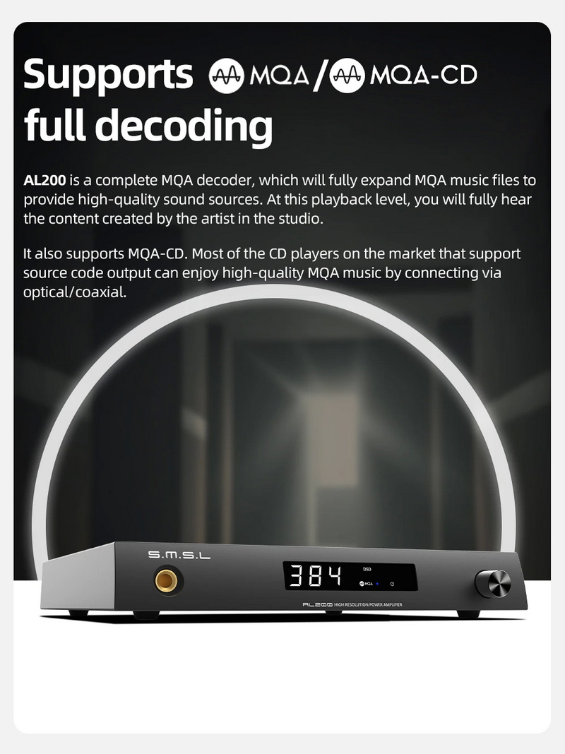 SMSL AL200 Stereo Intergrated Amplifier รองรับ MQA, Hi-Res ประกันศูนย์ไทย