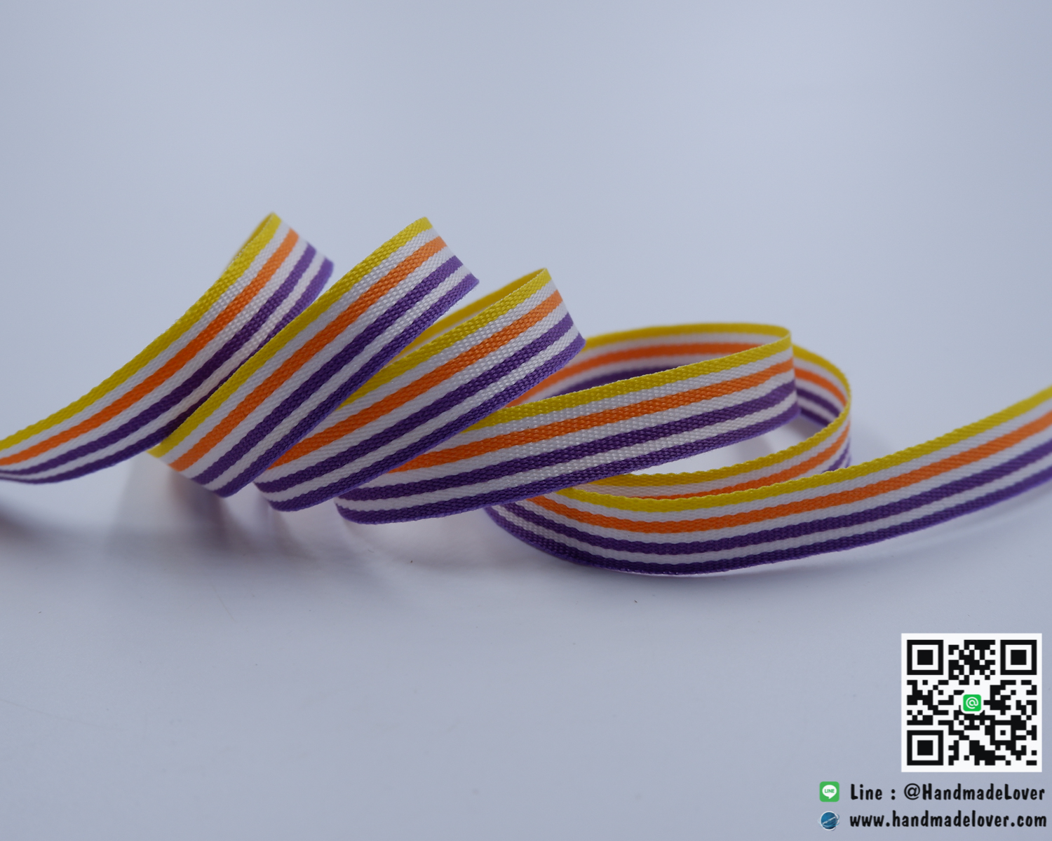 ริบบิ้นผ้า ลายทาง ขนาด 9 มิล