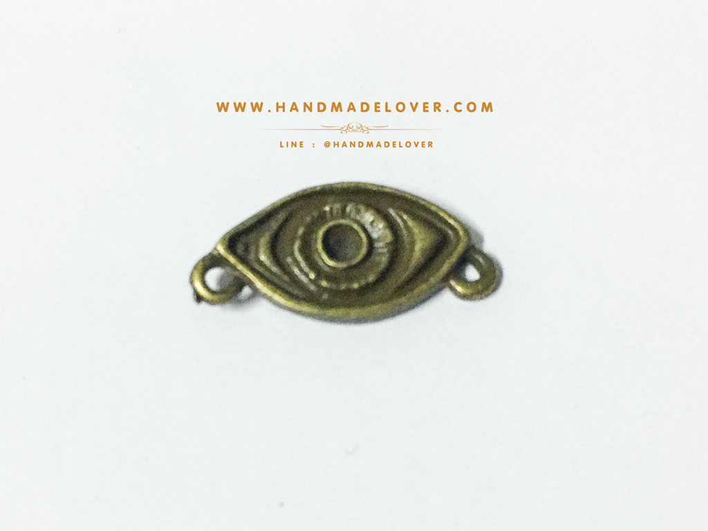จี้โลหะ,ตัวห้อยซิป สีทองรมดำ รูปตา (Evil eye)