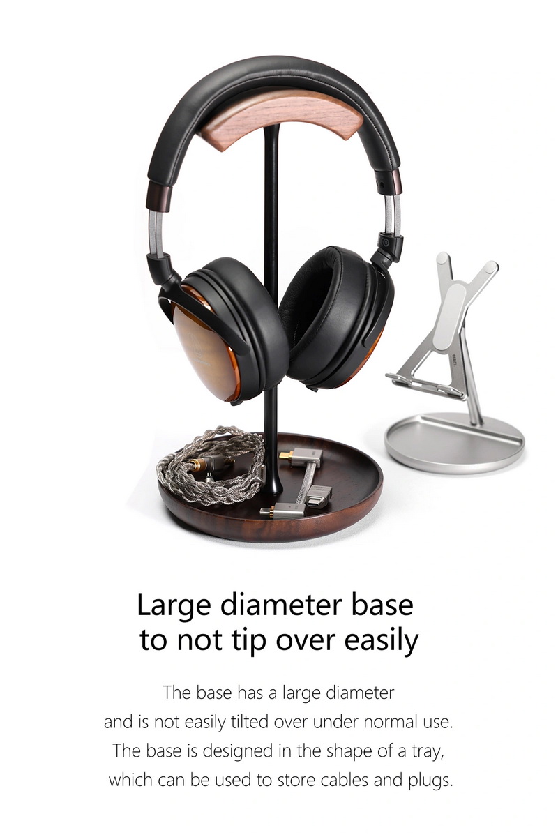 DD HS270W ขาตั้งหูฟังผสมผสานระหว่างไม้และโลหะ ไม่ล้มง่าย คานศีรษะที่ถอดออกได้