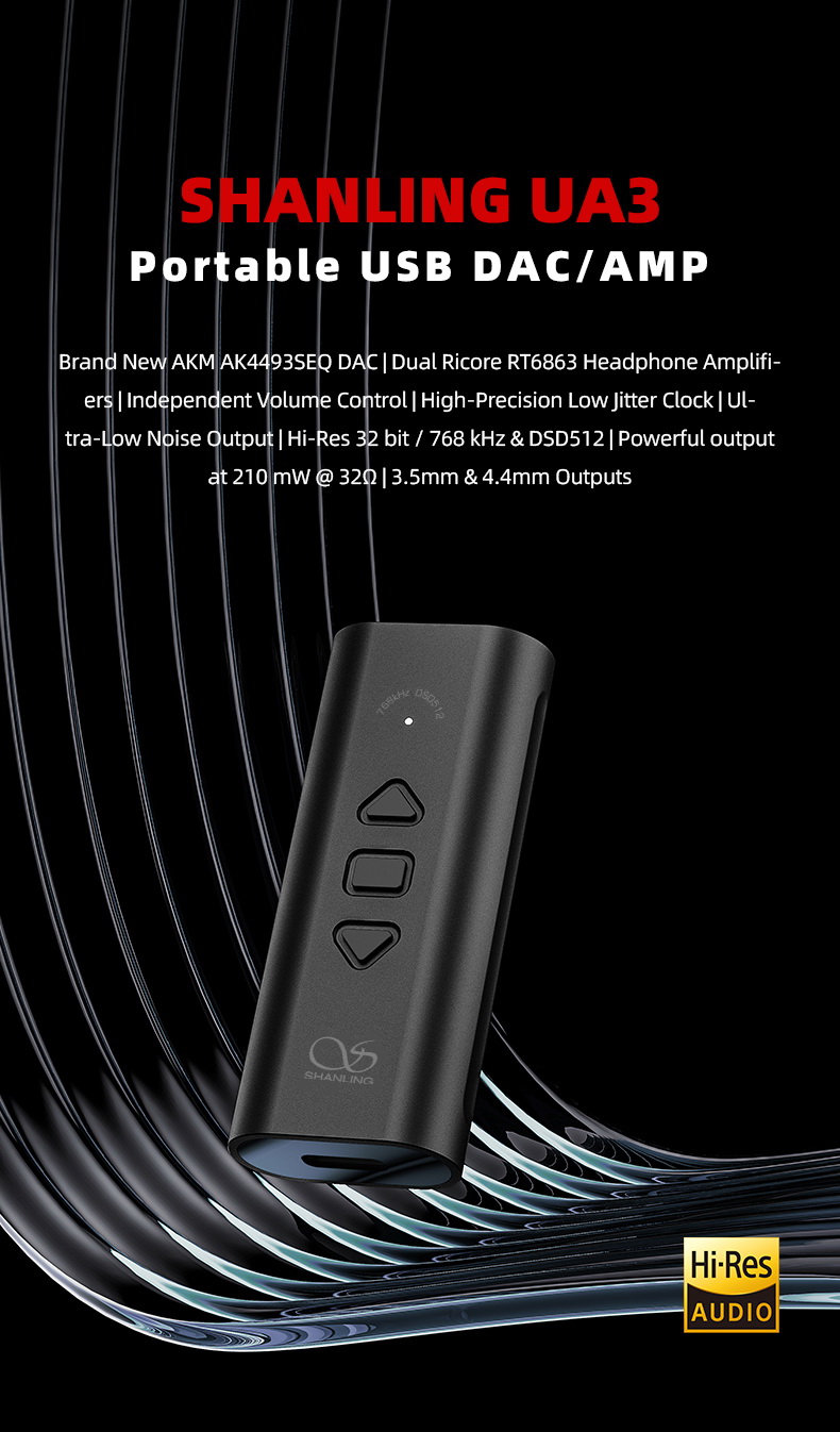 ขาย Shanling UA3 USB DAC/AMP พกพาใหม่ล่าสุดชิป AK4493SEQ ประกันศูนย์ไทย