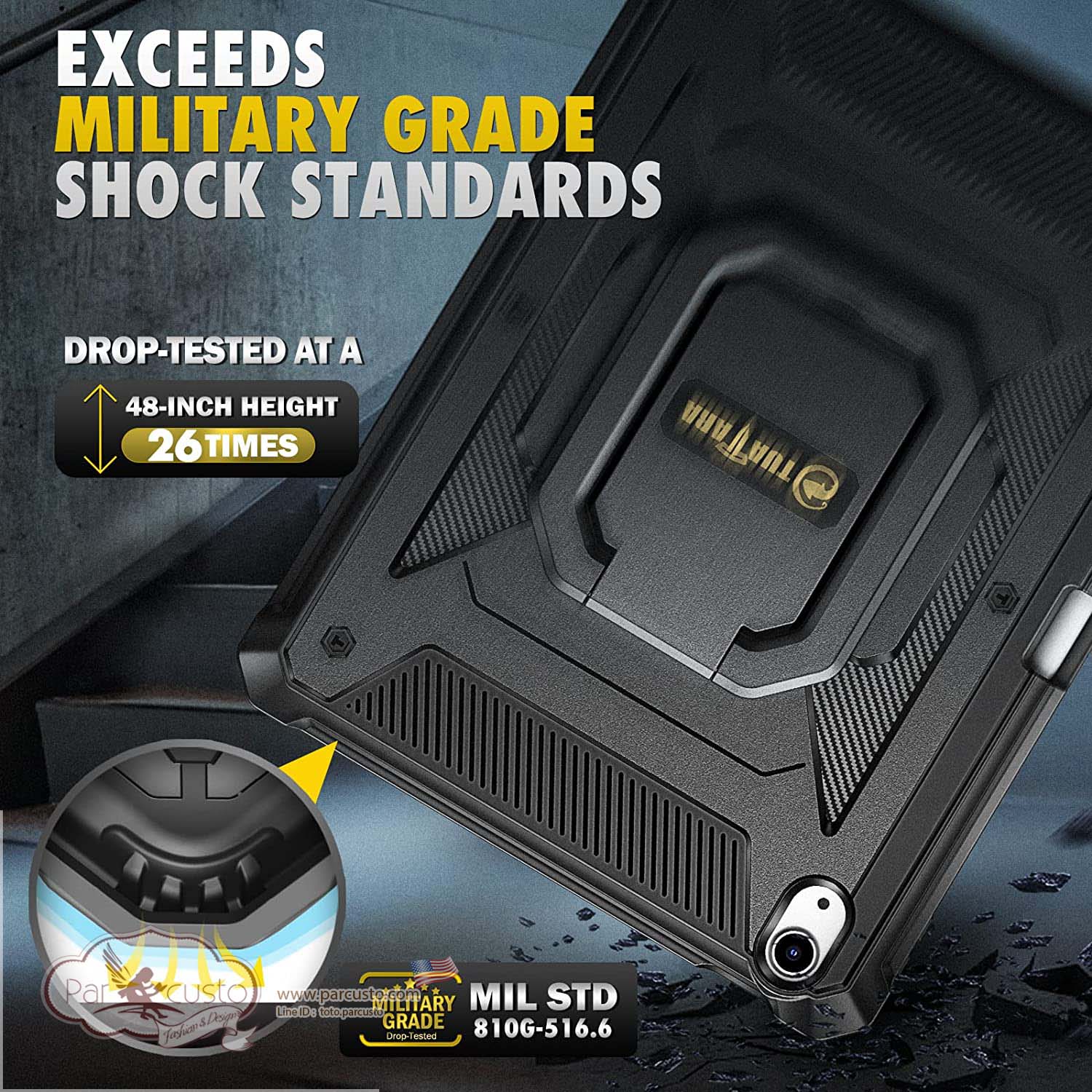 เคสกันกระแทก iPad Air 5th / 4th 10.9 Inch [Tuatara Magic Ring] จาก Fintie [Pre-order USA]