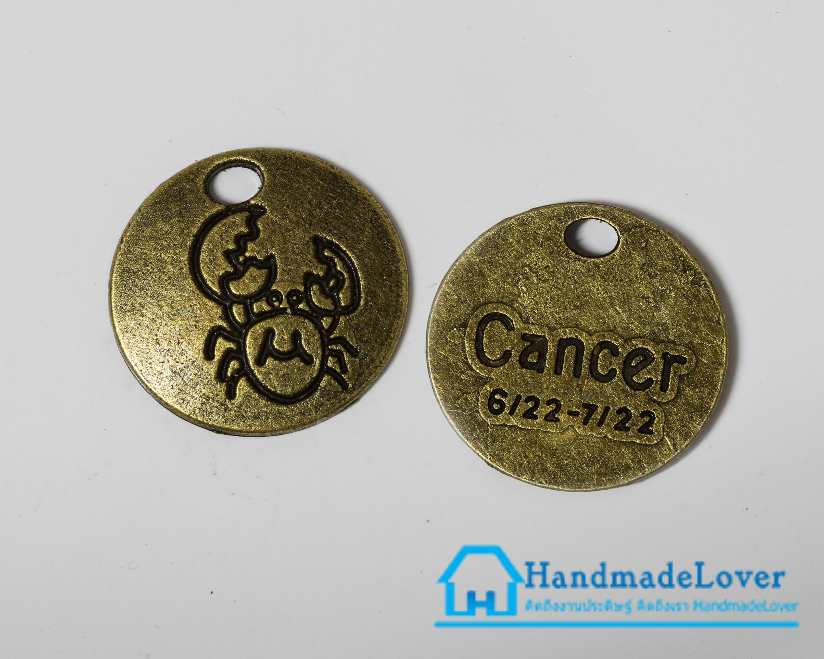 จี้โลหะ สีทองรมดำ ราศีกรกฎ (Cancer Zodiac)