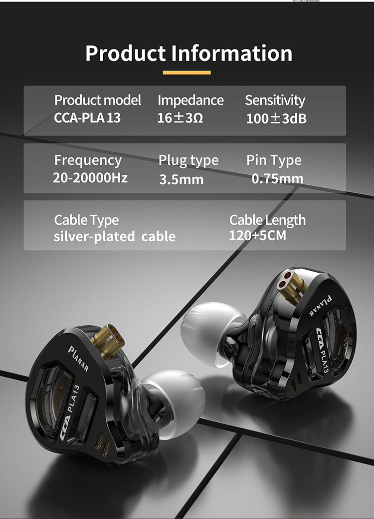 CCA PLA13 หูฟังไดรเวอร์ PLANAR 13.2 mm ประกันศูนย์ไทย