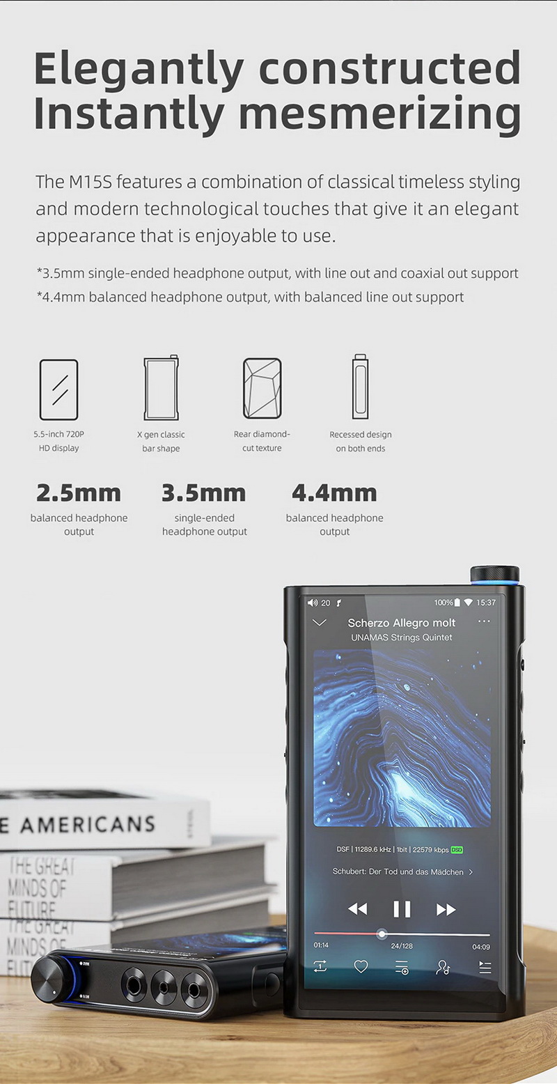 FiiO M15S DAP พกพาและตั้งโต๊ะ 2in1 ครบจบในตัวเดียว รองรับ Dual Hi-Res ประกันศูนย์ไทย