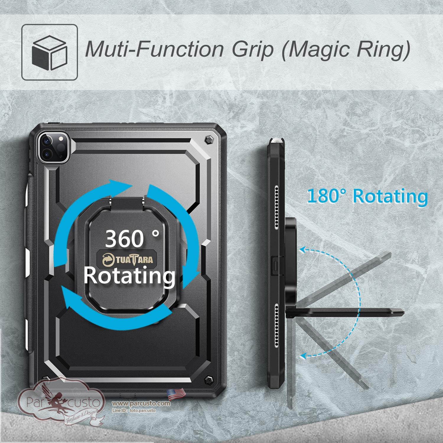 เคสกันกระแทก Apple iPad Pro 11 2021/2020/2018 [Tuatara Magic Ring] จาก Fintie [หมด]