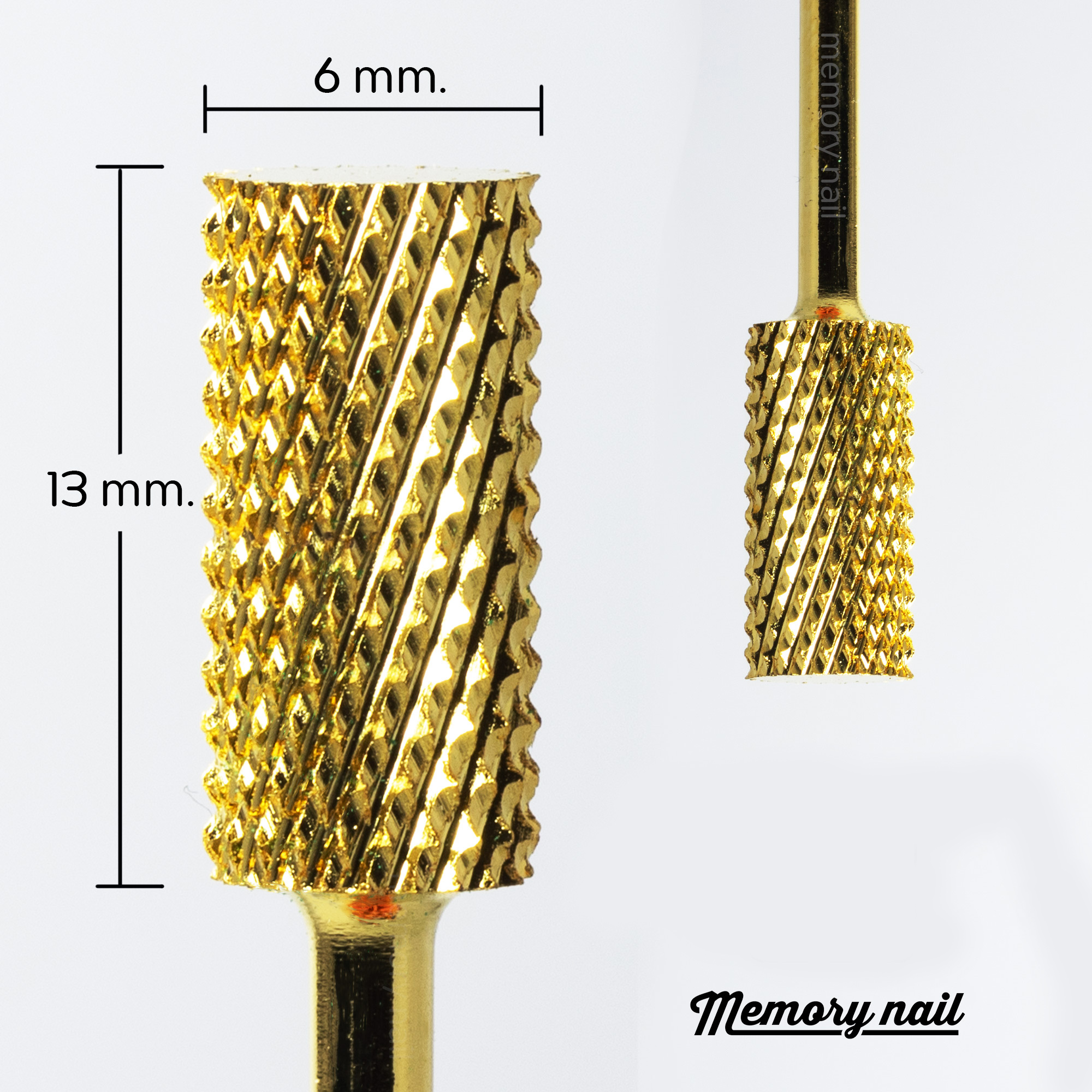 หัวเจียรเล็บ Barrel Gold Carbide Bit 3/32 หัวเจียรคาร์ไบ สีทอง ละเอียด ทองกระบอก / อุปกรณ์ทำเล็บ ตะไบเล็บ