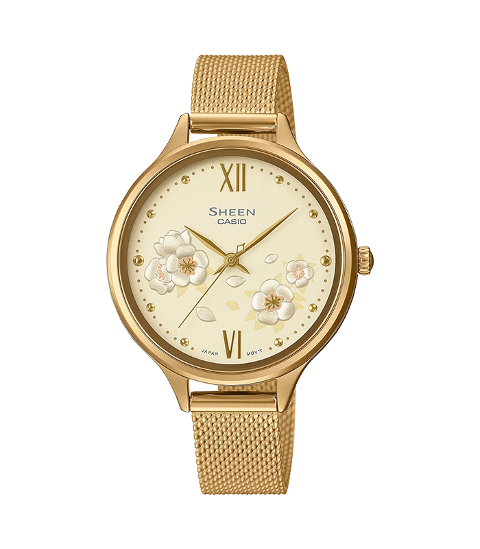 นาฬิกา คาสิโอ Casio SHEEN SAPPHIRE CRYSTAL คริสตัลแซฟไฟร์ SHE-4551 series รุ่น SHE-4551GM-9A ของแท้ รับประกัน1ปี