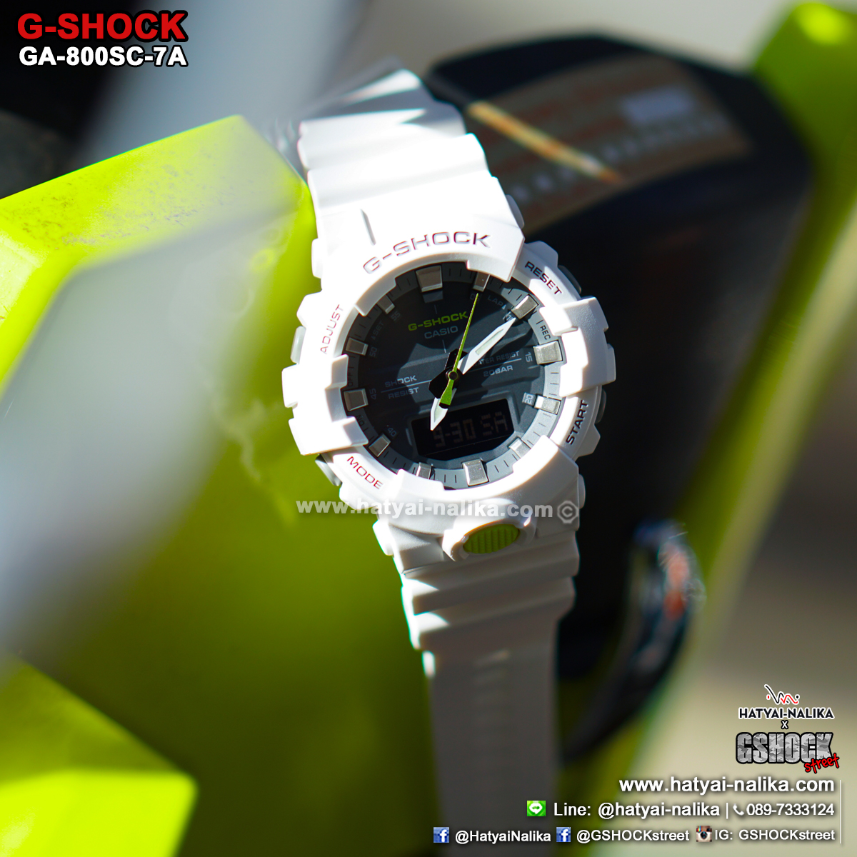 นาฬิกา Casio G-Shock ANALOG-DIGITAL GA-800SC Sporty Color series รุ่น GA-800SC-7A ของแท้ รับประกัน1ปี