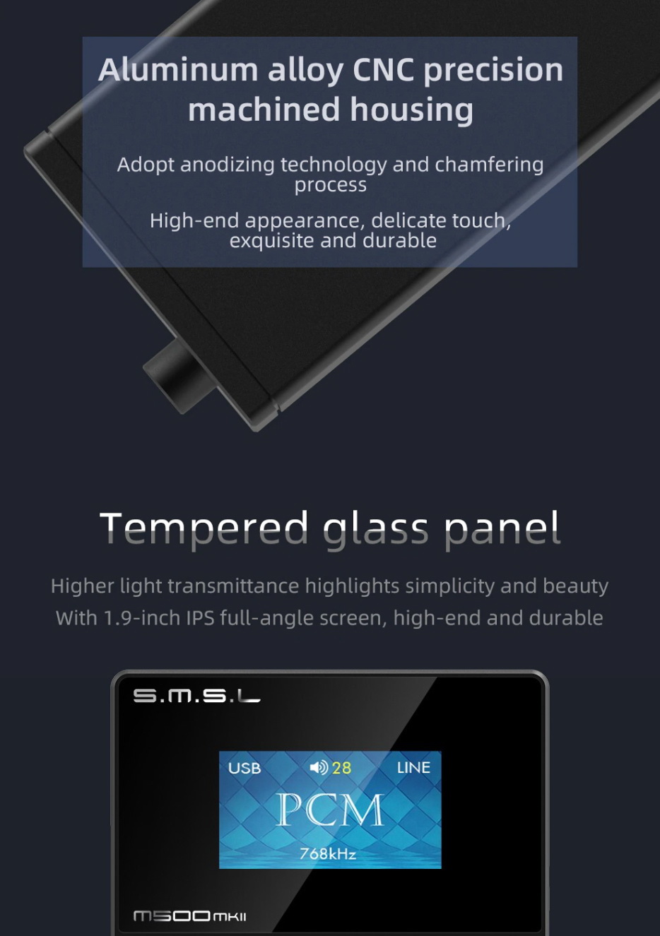 SMSL M500 MKii Bluetooth DAC& แบบตั้งโต๊ะ รองรับ MQA ประกันศูนย์ไทย