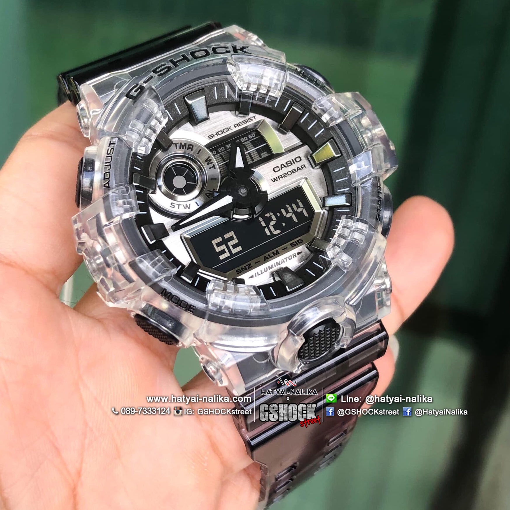 นาฬิกา Casio G-Shock Special color SKELETON series รุ่น GA-700SK-1A ของแท้ รับประกัน1ปี