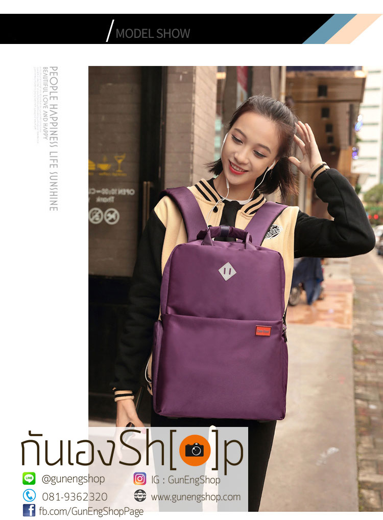 กระเป๋ากล้องเป้สะพายหลัง ผ้ากันน้ำ รุ่น Mini Camera Backpack Size L