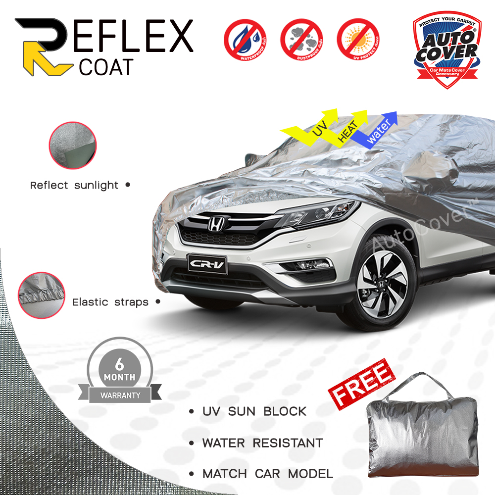 ผ้าคลุมรถเข้ารูป 100% รถ HONDA CRV Gen 5 ปี 2017-2021 ผ้าคลุมกันแดด กันไอร้อน กันน้ำ รุ่น REFLEX COAT