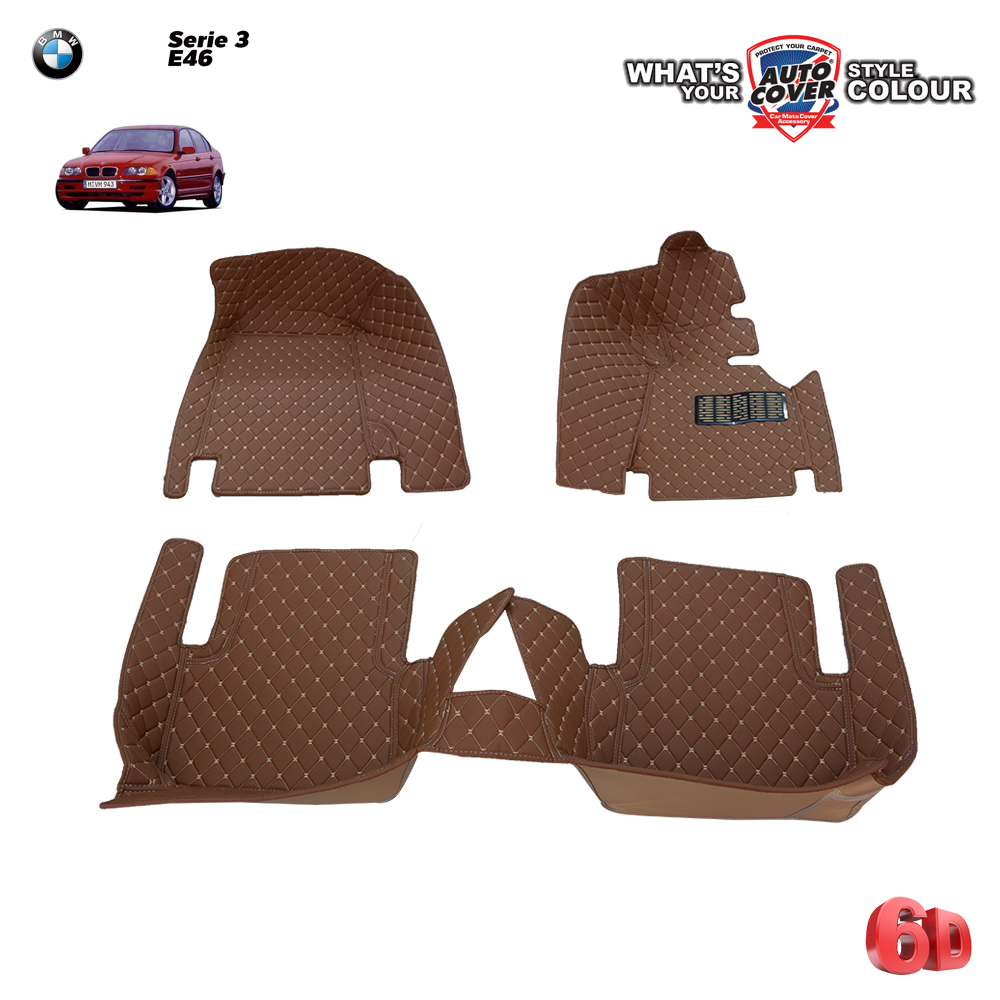พรมปูพื้นรถยนต์ 6D BMW Serie 3 E46 ชุดภายในห้องโดยสาร จำนวน 3 ชิ้น (318I , 320I , 325I)