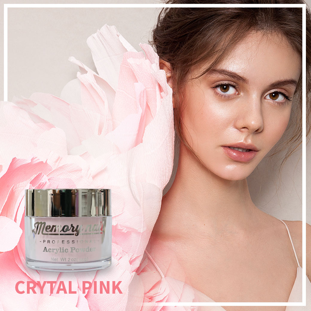 ผงอะคริลิค สีชมพูใส Crystal Pink ขนาด 2 ออนซ์ รุ่น PROFESSIONAL ซีรีย์ แบรนด์ Memory nail