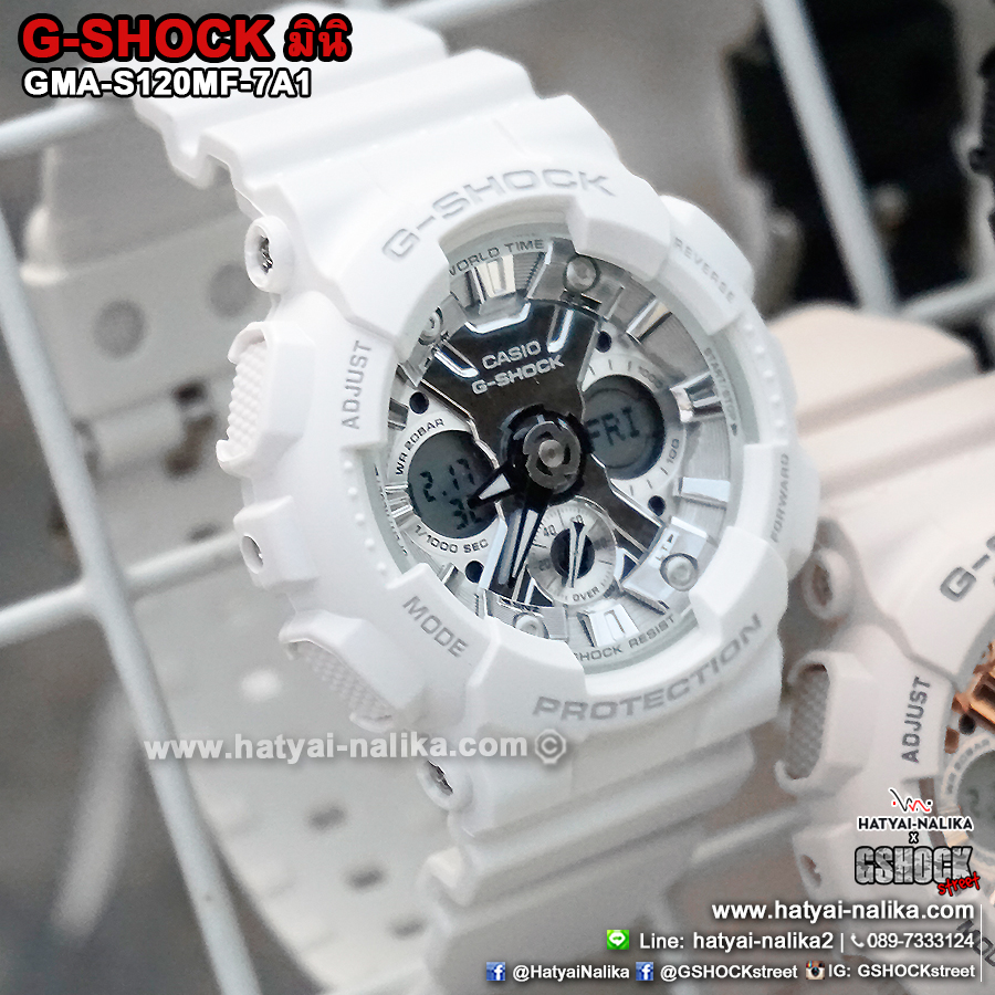 นาฬิกา คาสิโอ Casio G-Shock มินิ S-Series Metal Face series รุ่น GMA-S120MF-7A1 ของแท้ รับประกัน1ปี