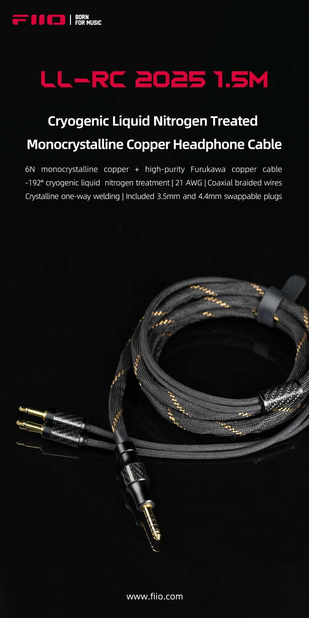 FiiO LL-RC2025 สายอัพเกรดหูฟัง Headphone แบบโมดูลาร์ ถอดเปลี่ยนหัวแจ็คได้ ประกันศูนย์ไทย