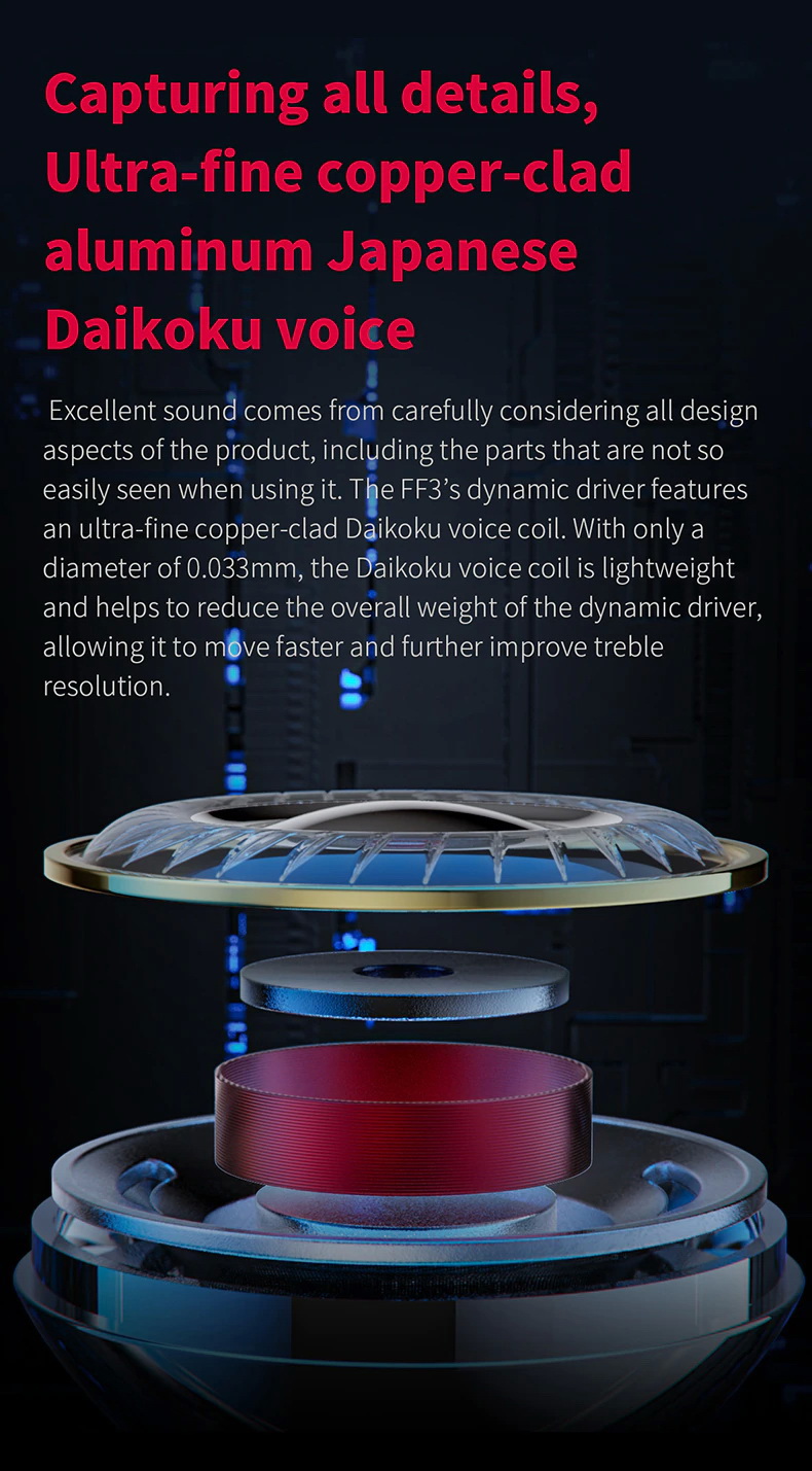 FiiO FF3 หูฟัง แบบ Drum ไดรเวอร์ Dynamic ประกันศูนย์ไทย