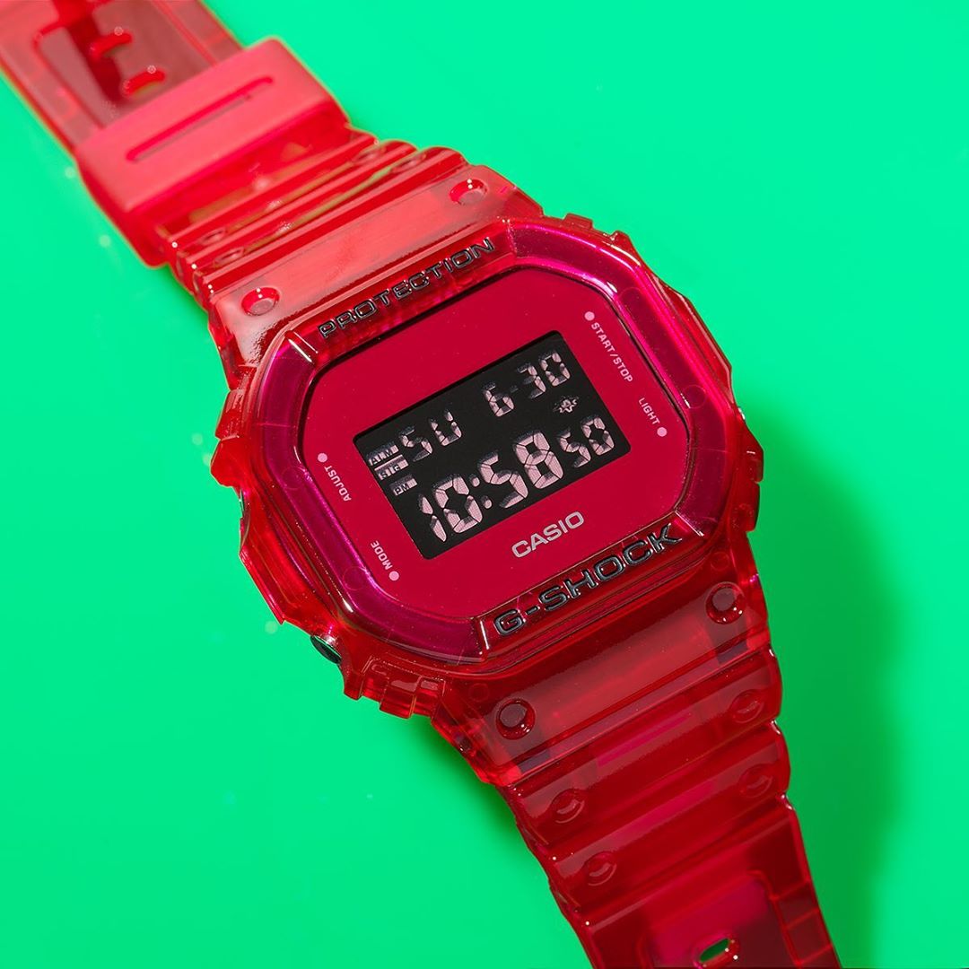 นาฬิกา Casio G-Shock Special color DW-5600SB COLOR SKELETON series รุ่น DW-5600SB-4 “แดงทับทิม” ของแท้ รับประกัน1ปี