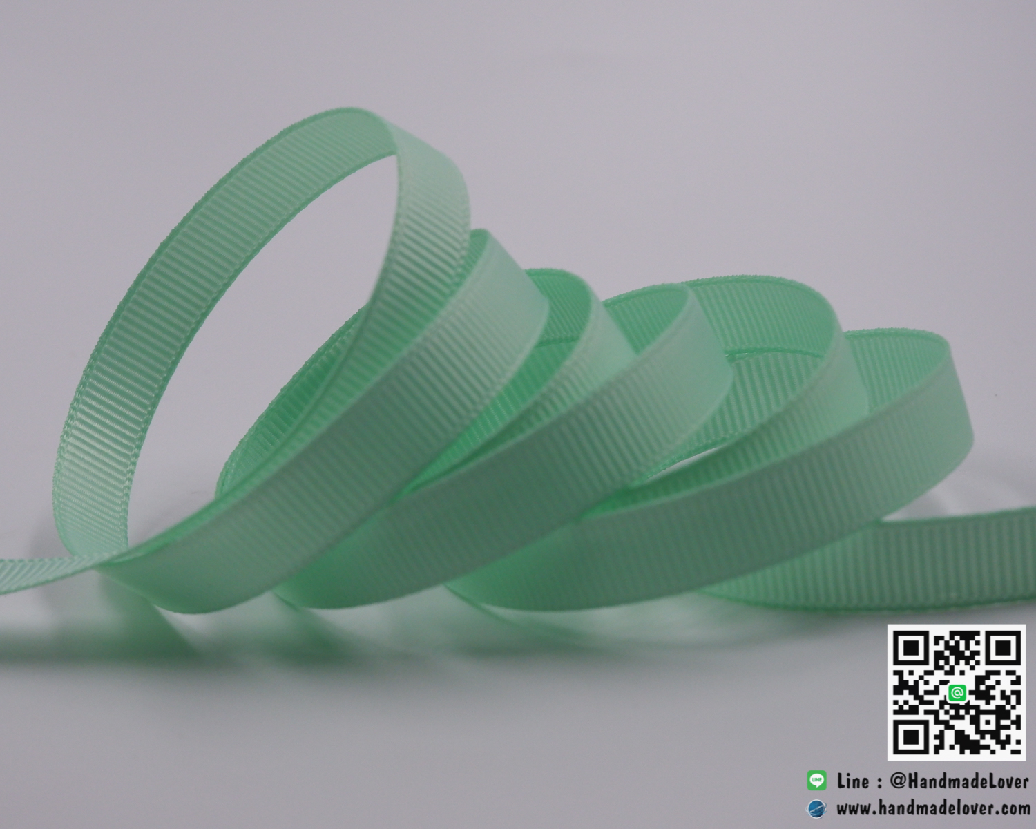 ริบบิ้นผ้าสีมิ้น ขนาด 10 มิล