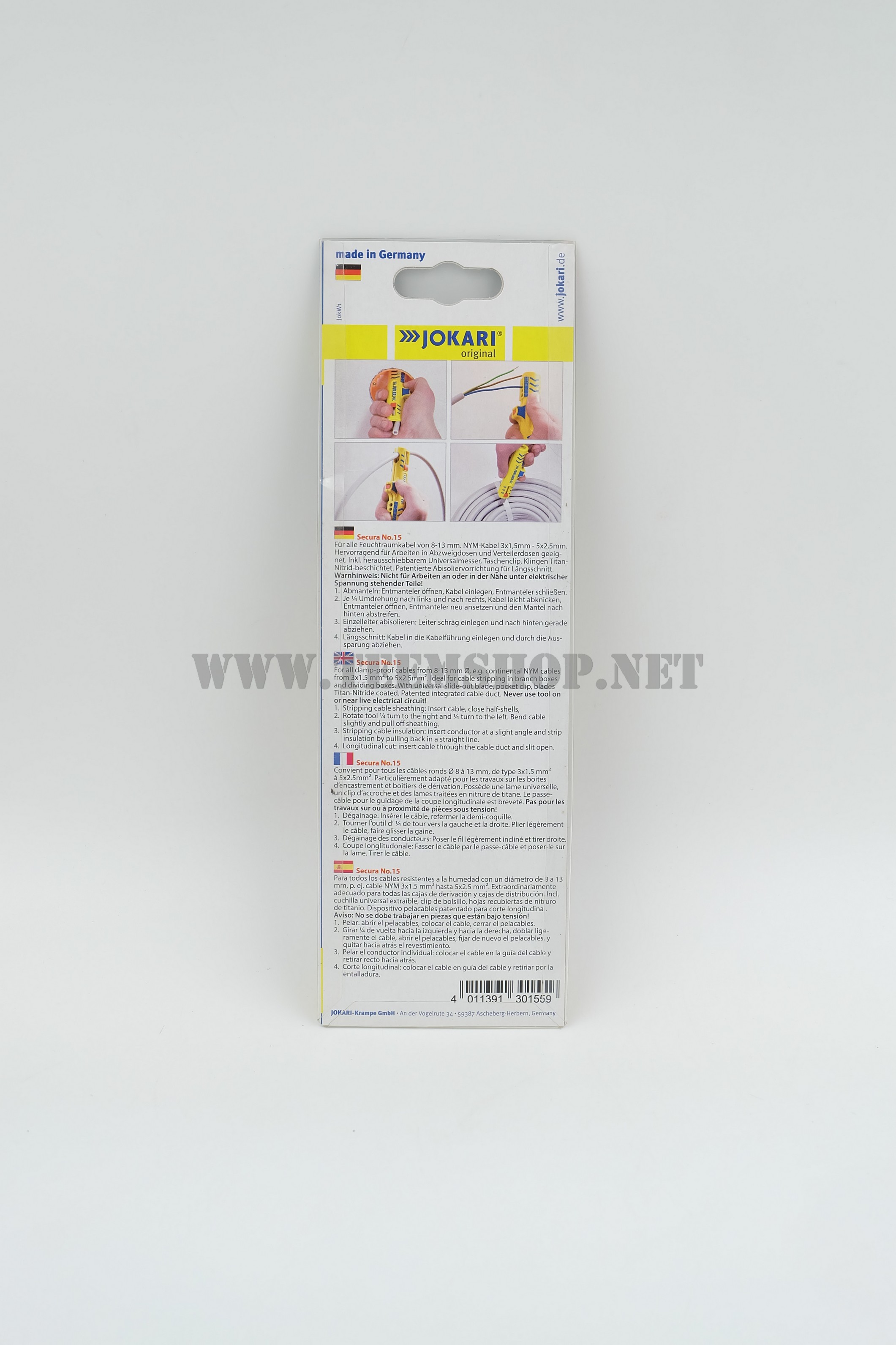 JOKARI เครื่องมือปอกสายไฟ NO.15 Super Stripper made in Germany