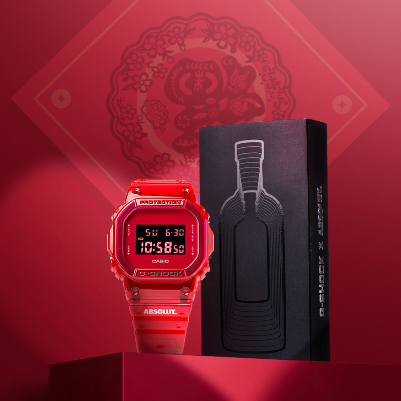 นาฬิกา Casio G-SHOCK x ABSOLUT China Limited Collaboration model รุ่น DW-5600SB-4PRABS (วางขายเฉพาะในจีนเท่านั้น) ของแท้ รับประกัน1ปี