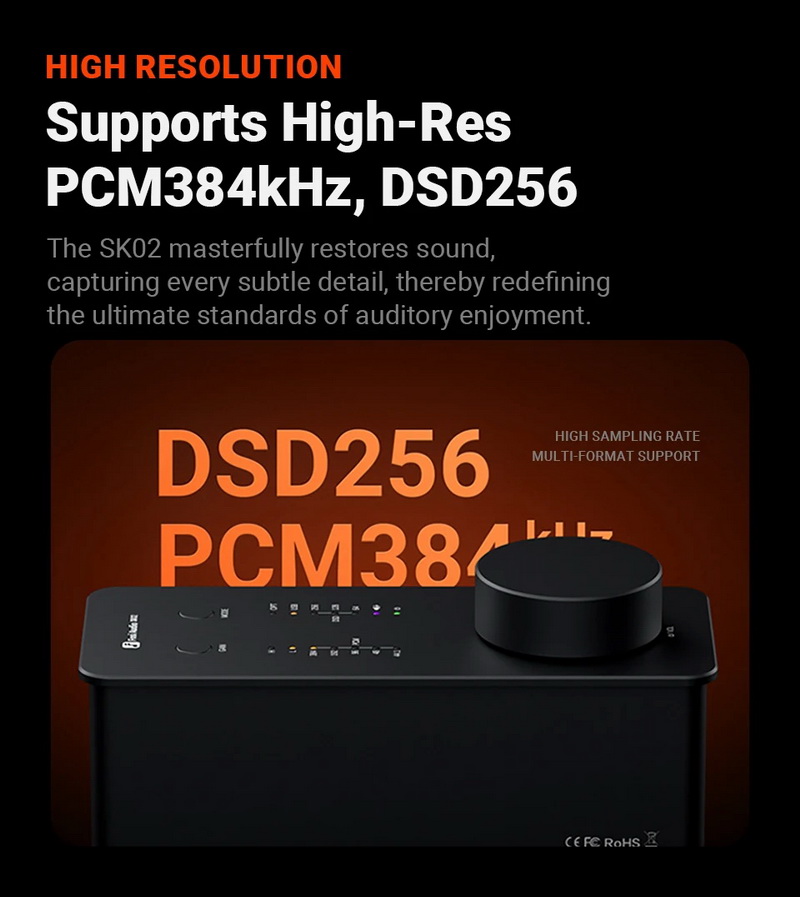 Fosi Audio SK02 DAC/AMP ตั้งโต๊ะขนาดเล็ก ชิป ESS ES9038Q2M+SGM8262 ประกันศูนย์ไทย