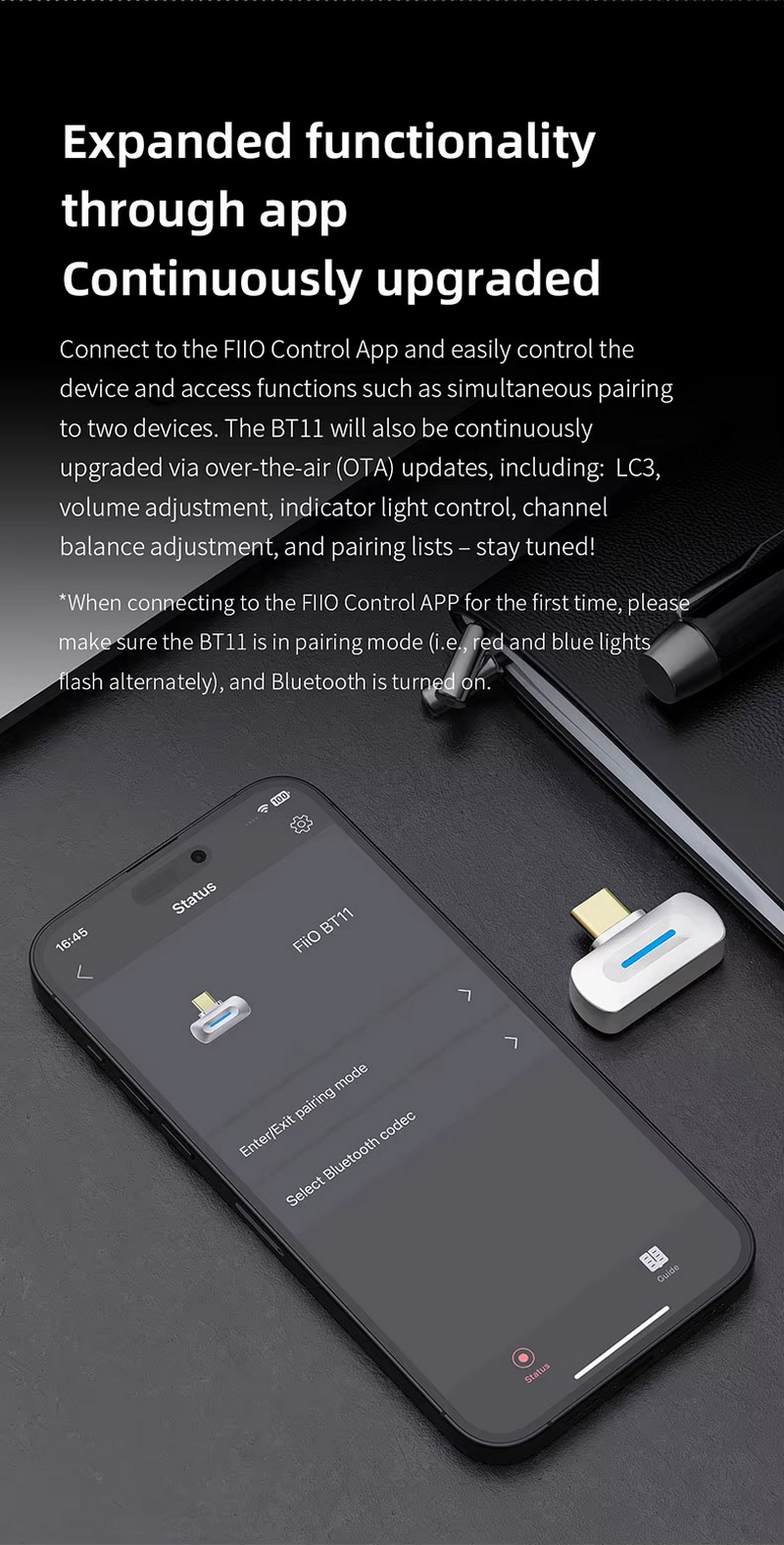 FiiO BT11 เครื่องส่งสัญญาณ Bluetooth 5.4 ความเร็วสูง ชิปเรือธง Qualcomm QCC5181 รองรับ LDAC ประกันศูนย์ไทย