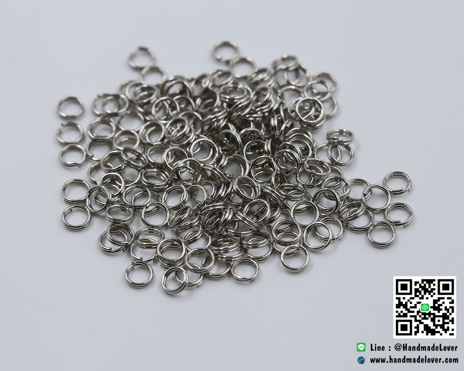 ห่วงกลม สีนิเกิล ขนาด 5 mm. [ห่วง 2 ชั้น]