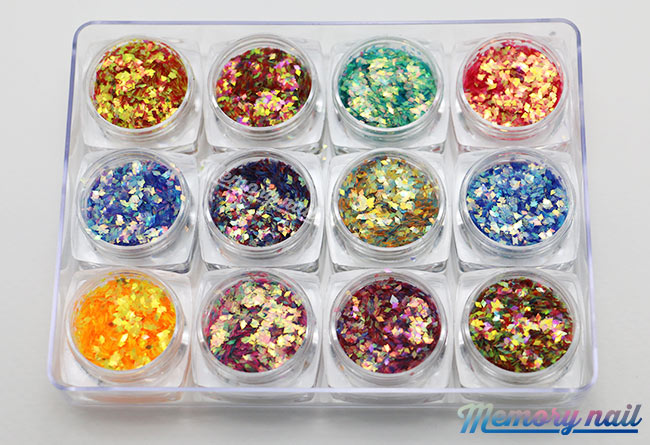 กากเพชร ทรงข้าวหลามตัด เหลือบรุ้งพิเศษ 12 สี