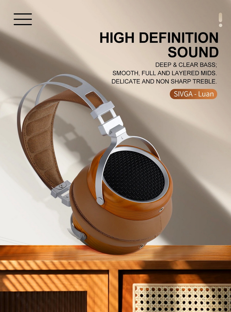 Sivga Luan หูฟัง Headphone ไดรเวอร์ไดนามิก ไดอะแฟรมชุบนิกเกิล ไม้แบบเปิดด้านหลัง ประกันศูนย์ไทย