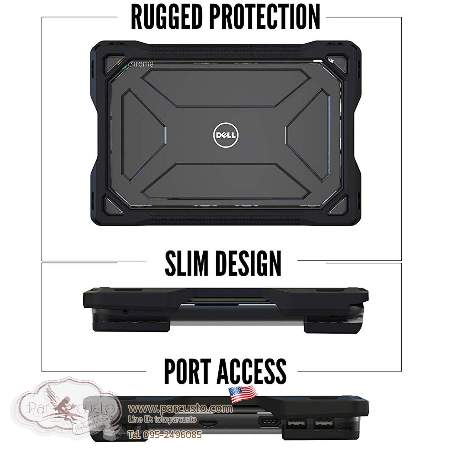 เคสกันกระแทก Dell Chromebook 3180 11.6 inch [Heavy Duty] จาก UZBL [หมด]